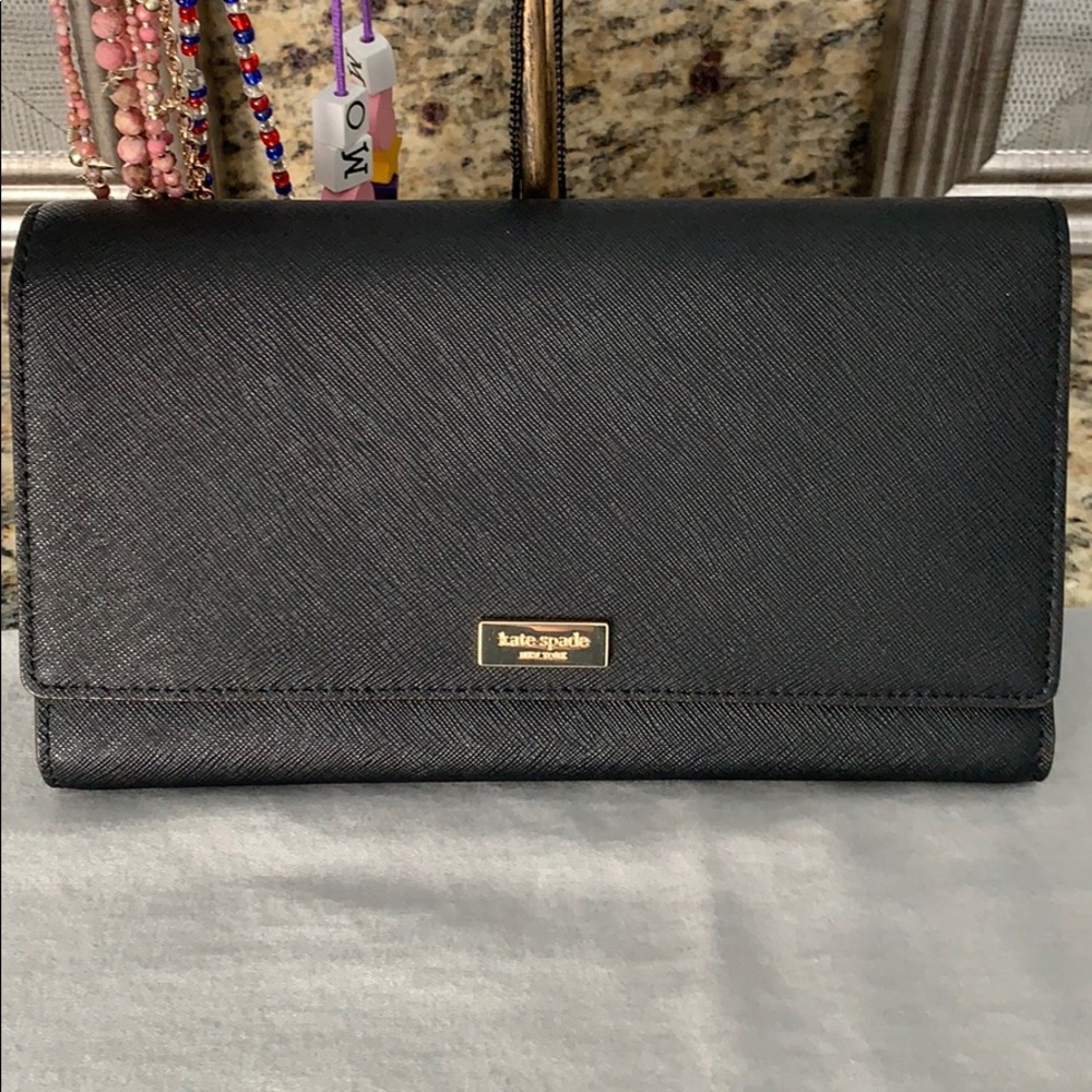 Spacious black Kate spade wallet